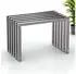 DanDiBo Sitzhocker Edelstahl Lamellendesign Outdoor 60cm (96643)