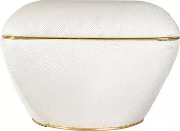 Kayoom Contessa 125 Sitzhocker Elfenbein/Gold, 60x42,5cm, Baumwolle/Acryl