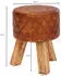Finebuy Sitzhocker Echtleder 35x46x35 cm Fußhocker Rund Lederhocker Massivholz