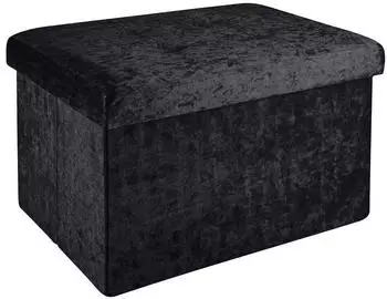 Intirilife Faltbare Sitzbox Samt Schwarz 49x30x30cm (IL-100425)