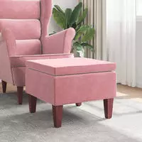 vidaXL Hocker mit Holzbeinen Rosa Samt