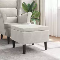 vidaXL Hocker mit Holzbeinen Cremefarbener Samt