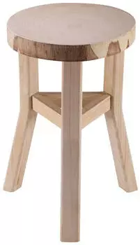 Caro M&ouml;bel Zahora Sitzhocker Paulownia Holz, natur, 28x40x28cm