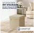 Casaria Faltbarer Polsterhocker mit Stauraum 38x38x38cm Leinen Gepolstert 40L (109838)
