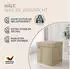 Casaria Faltbarer Polsterhocker mit Stauraum 38x38x38cm Leinen Gepolstert 40L (109838)