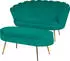SalesFever Sitzpouf oval Samt-Stoff 99x44x40 cm grün/gold
