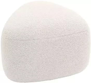 CLP Alfrisa Sitzhocker Teddystoff oval, creme (326754)