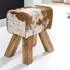 Finebuy Springbock Sitzhocker Ziegenfell Braun/Weiß (SuVa6435_1)