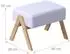 Relaxdays Fußhocker Bambus & Stoff, gepolstert, 30x40x28cm, Creme/Natur (10052370_550)
