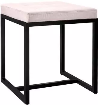 CLP Barci Polsterhocker Samt Creme, schwarzes Eisengestell (Barci)