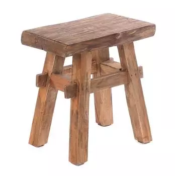 Xtradefactory Hocker "Vintage 40" Massivholz, natur-vintage, 43x45x27cm