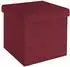 Intirilife Sitzwürfel faltbar 30x30x30cm Granatrot mit Stauraum (IL-100473)