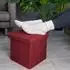 Intirilife Sitzwürfel faltbar 30x30x30cm Granatrot mit Stauraum (IL-100473)