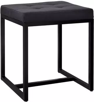 CLP Barci Polsterhocker Stoff schwarz, Metallgestell 40x40x48cm