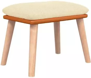 vidaXL Fu&szlig;hocker Stoff und Kunstleder Creme 45x29,5x35cm