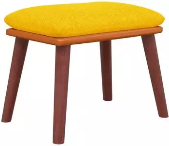 vidaXL Fu&szlig;hocker senfgelb, Stoff und Kunstleder, 45x29,5x35cm