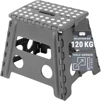 ZOLLNER Klapphocker faltbar, Kunststoff, anthrazit, 30cm (0121-9803-292230-964)