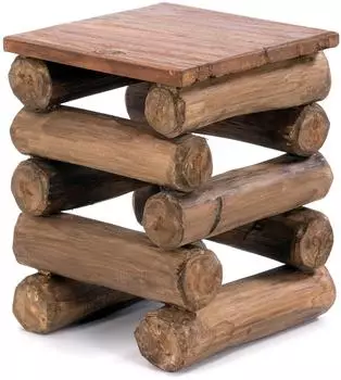 Xtradefactory Hocker Block 38 Teak Altholz massiv 30x30x39cm