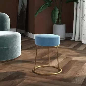 vidaXL Runder Hocker Samt Hellblau (340261)