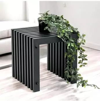 DanDiBo Lamellenhocker, Metall, schwarz, eckig, 45cm (H&ouml;he 45 cm/M)