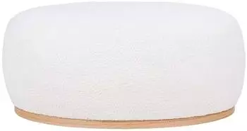 House Nordic Manhattan Pouf, Boucl&eacute;-Textil, wei&szlig; (88,5x54,5x36 cm)