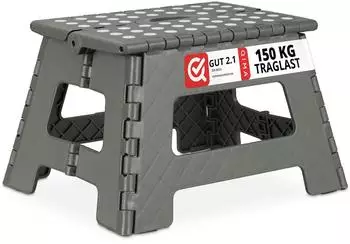 Relaxdays Klapphocker faltbar, Kunststoff, bis 150kg, 22x35x28cm