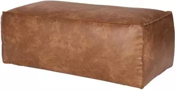 Woood Rodeo Pouf rechteckig Recycling-Leder cognac (49703355-0)