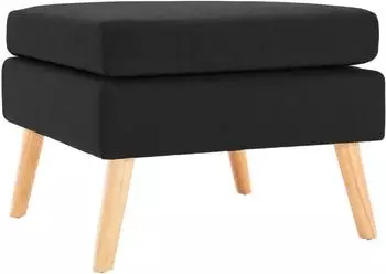 vidaXL Fu&szlig;hocker schwarz, Stoff (288742)