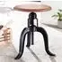 Finebuy Drehhocker Akazie Massivholz/Metall, höhenverstellbar, Ø39cm (FB81748)