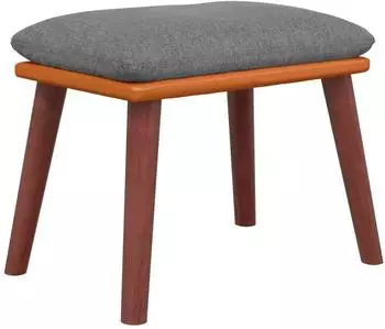 vidaXL Fu&szlig;hocker hellgrau 45x29,5x35cm Stoff und Kunstleder
