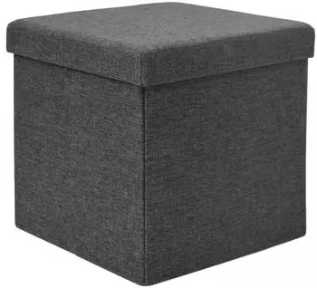 Dune Design Faltbarer Sitzw&uuml;rfel mit Stauraum 38x38x38cm 42L Leinen-Optik