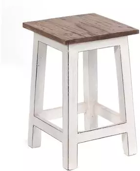 Xtradefactory Madero Sitzhocker Recyclingholz, 48x30x30cm, wei&szlig;