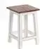 Xtradefactory Madero Sitzhocker Recyclingholz, 48x30x30cm, weiß