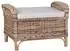 MiaMöbel Hocker 'Panama' Rattan/Massivholz, 100% Baumwolle, honigbraun (80109)
