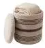 Wohnling Sitzhocker mit Stauraum, Wolle, beige, rund (WL7.794)