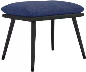 vidaXL Fu&szlig;hocker Stoff und Kunstleder blau 45x29,5x35cm