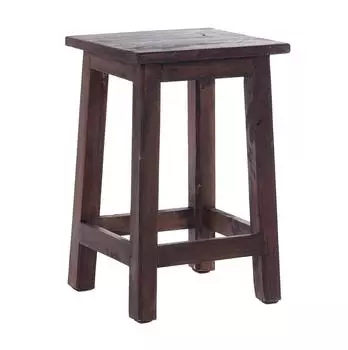 Xtradefactory Madero Rustikaler Holzhocker Recyclingholz Dunkelbraun 48x30x30cm