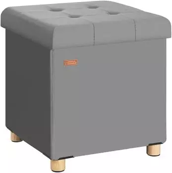 Casaria Sitzhocker mit Stauraum Samt Anthrazit faltbar 38x38cm 300kg (109923)
