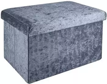 Intirilife Sitzbox faltbar, Samt, grau, 49x30x30cm (IL-100424)