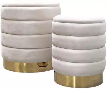 Lookway Mirelle Pouf-Set gepolstert, beige, mit Stauraum (800001220911)