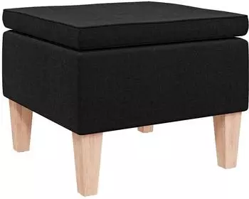 vidaXL Hocker mit Holzbeinen, Stoff, schwarz (329427)
