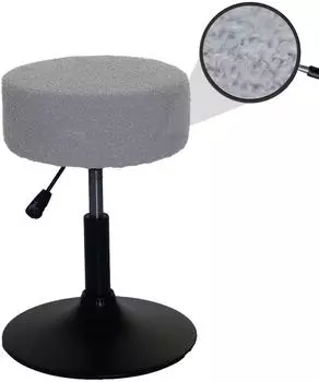 MCW Hocker C22, drehbar, höhenverstellbar, Bouclé (450g/m²), grau (MCW-C22)