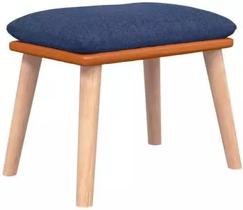 vidaXL Fußhocker blau 45x29,5x35cm Stoff und Kunstleder