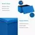 Intirilife Faltbare Sitzbank mit Stauraum, Stoff, ozeanblau, 76x38x38cm (IL-100487)
