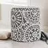Finebuy Aufbewahrungshocker Boho rund Ø40cm, Wolle grau-creme (FB111622)
