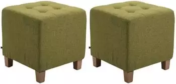 CLP Pharao Sitzhocker 2er-Set Stoff, grün (322786)