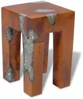 vidaXL Hocker Massivholz Teak und Harz