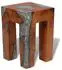 vidaXL Hocker Teak Massivholz und Harz 30x30x40cm (243470)
