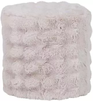 Woood Olven Hocker, rund, flauschiger Bezug, natur, 46x46x46cm