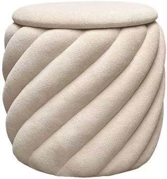 Lookway Noel Pouf mit Stauraum, gepolstert, beige, Textil, ⌀42cm (800001220967)